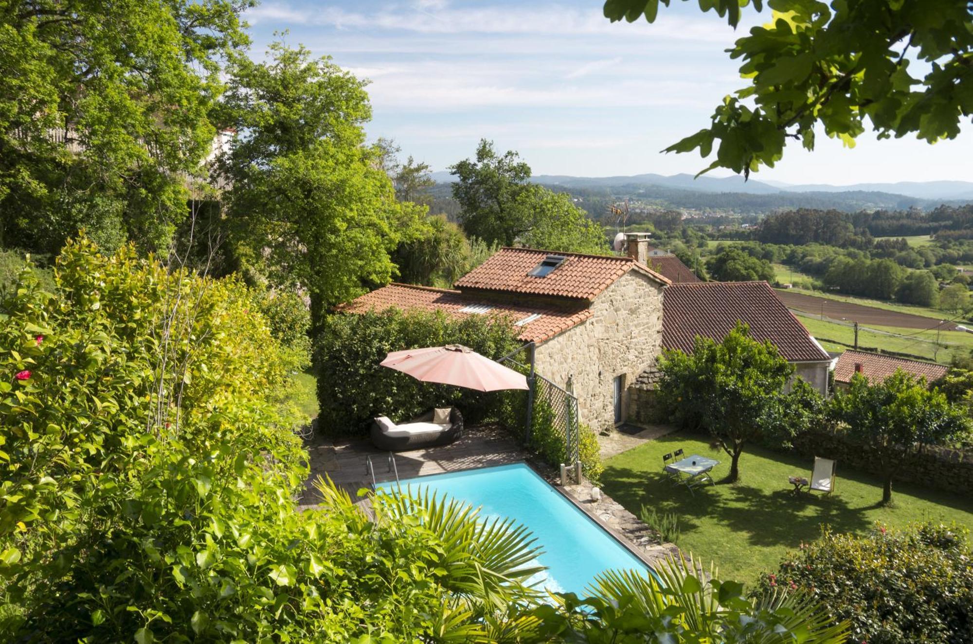 Affittacamere Casa De Afora Casa Con Piscina Y Jacuzzi Privados San Giacomo di Compostella Esterno foto